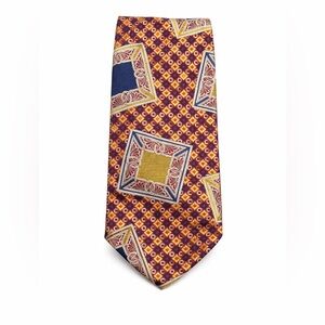 Gianni Versace Vintage Silk Tie‎ Geometric Medallion Italy